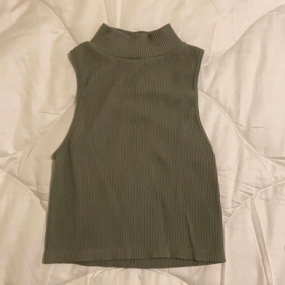 Zara Ribbed Mock Neck Tank